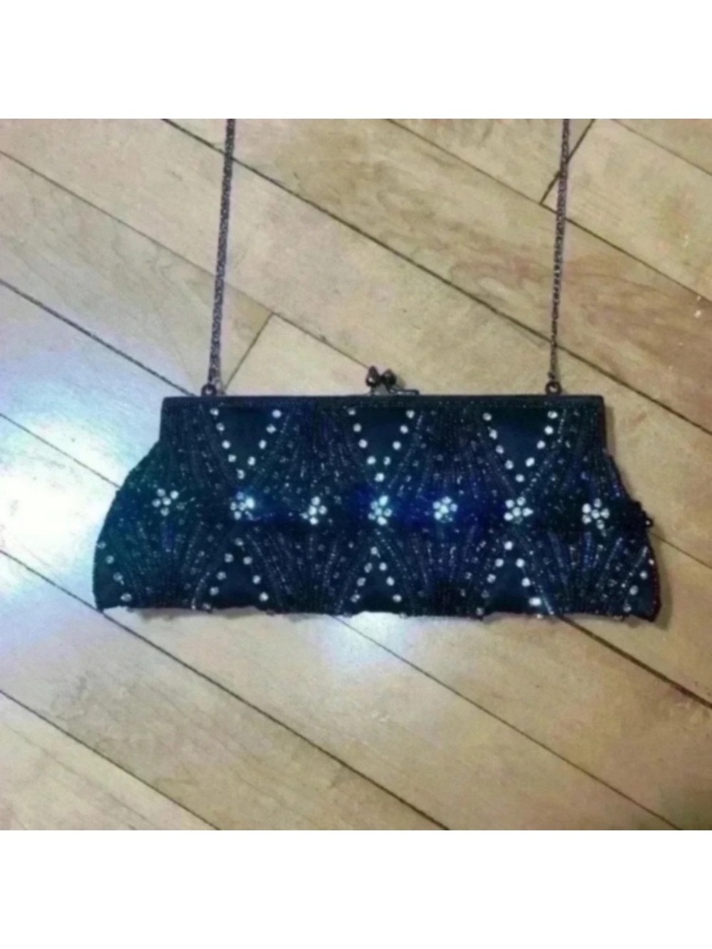 Moyna Couture Beaded Rectangular Clutch Purse Handbag - Picture 5 of 9
